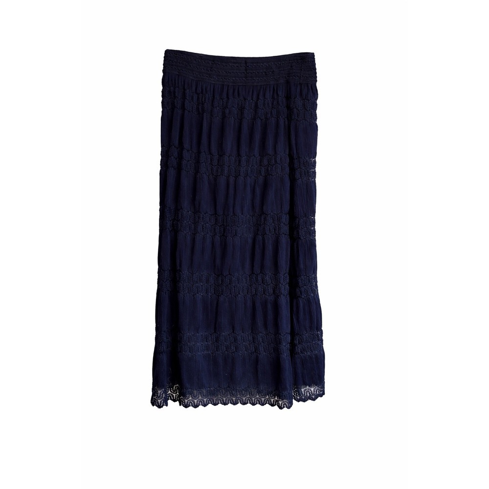 Lapis Navy Textured Pull-On Maxi Skirt – NWT – Size XL – Stretch Waist